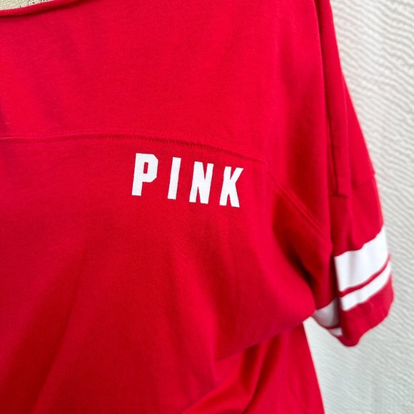 Victoria's Secret PINK Crop Short Sleeve Top Campus style - Picture 2 of 8